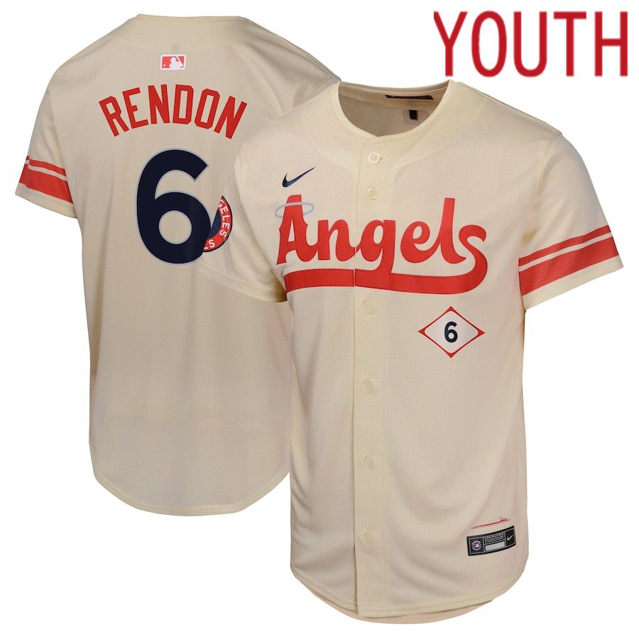 Youth Los Angeles Angels #6 Anthony Rendon Nike Cream City Connect Limited Player MLB Jersey